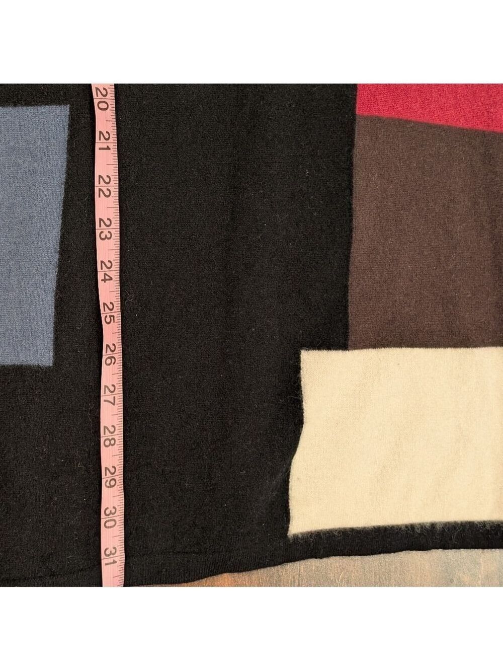 Vintage Color Block Cashmere Sweater Mini Dress Small - Picture 6 of 7